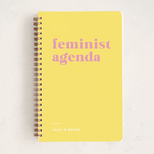 This is a peony journals with standard by Erika Firm called feminist agenda printing on premium cover stock in notebook