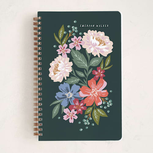 This is a deep sea journals with standard by Alethea and Ruth called gathered bouquet printing on premium cover stock in notebook