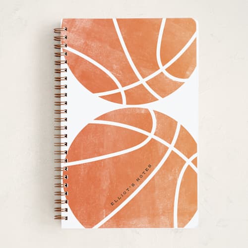 This is a pumpkin journals with standard by Corinne Malesic called basketball printing on premium cover stock in notebook