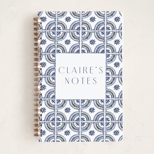 This is a cobalt journals with standard by Katharine Watson called watercolor tile printing on premium cover stock in notebook
