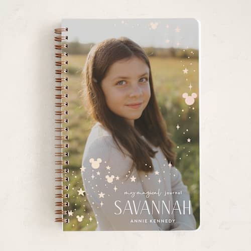 This is a petal journals with standard by Danie Romrell called disney's mickey magic printing on premium cover stock in notebook