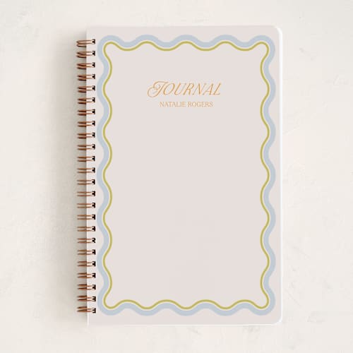 This is a lemongrass journals with standard by Everett Paper Goods called squiggled printing on premium cover stock in notebook