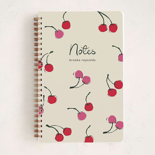 This is a tomato journals with standard by Kelly Watkins called cherries printing on premium cover stock in notebook