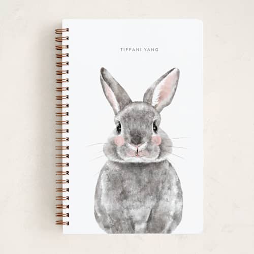 This is a pebble journals with standard by Cass Loh called baby animal rabbit printing on premium cover stock in notebook