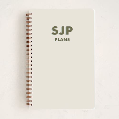 This is a olive journals with standard by Ellen Schlegelmilch called shadowed printing on premium cover stock in notebook