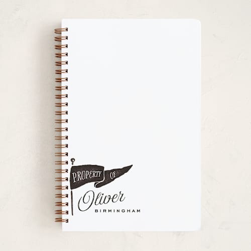 This is a licorice journals with standard by Oscar and Emma - Karly Depew called vintage pennant printing on premium cover stock in notebook