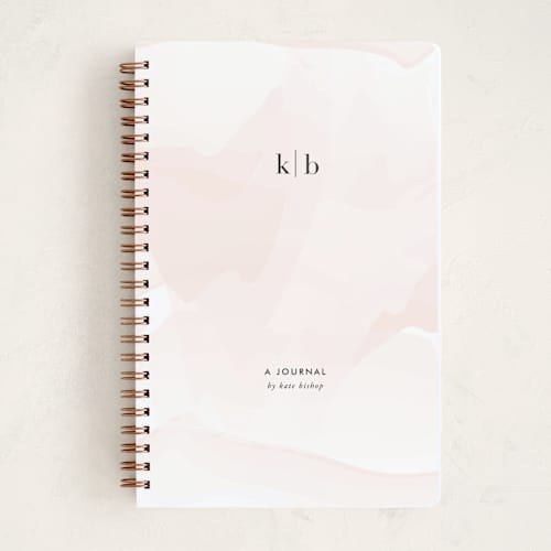 This is a blush journals with standard by Jennifer Postorino called initials printing on premium cover stock in notebook