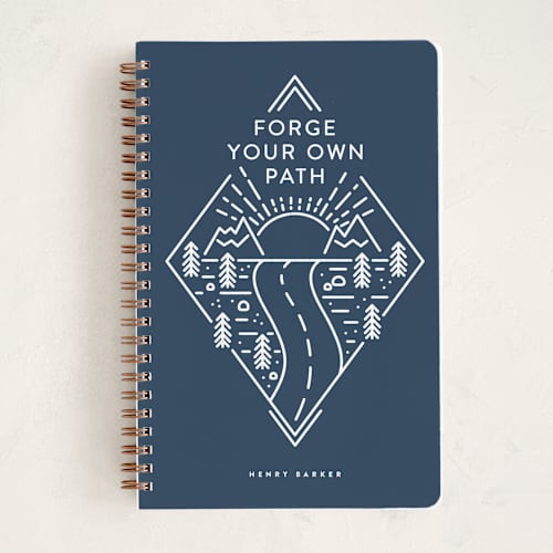 This is a navy journals with standard by Jen Banks called forge printing on premium cover stock in notebook