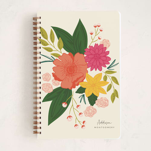 This is a marigold journals with standard by Megan Cash called bloomed printing on premium cover stock in notebook