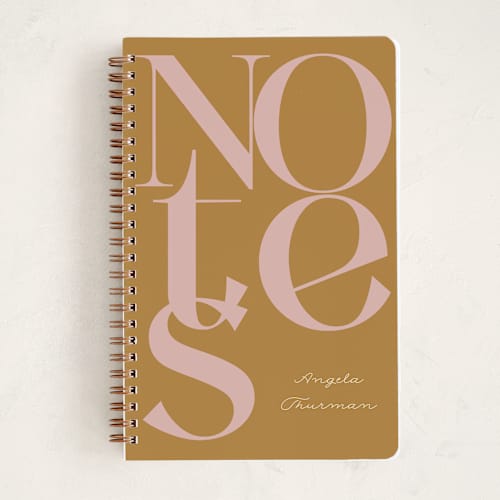 This is a caramel journals with standard by Morgan Kendall called modern type printing on premium cover stock in notebook