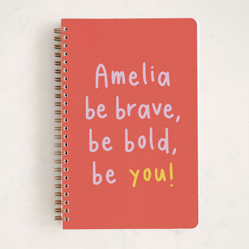 This is a papaya journals with standard by Maria Alou called be you printing on premium cover stock in notebook