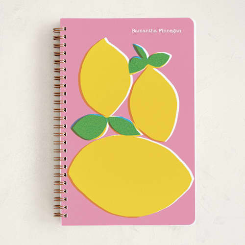 This is a carnation journals with standard by Kristiina Almy called lively lemons printing on premium cover stock in notebook