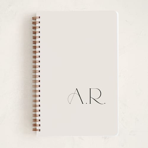 This is a ivory journals with standard by Lori Wemple called monogram notes printing on premium cover stock in notebook