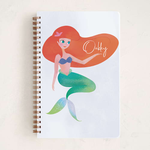This is a starfish journals with standard by Lori Wemple called under the sea with ariel from disney's the little mermaid printing on premium cover stock in notebook