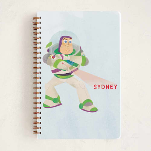This is a cobalt journals with standard by Lori Wemple called disney and pixar buzz's laser printing on premium cover stock in notebook