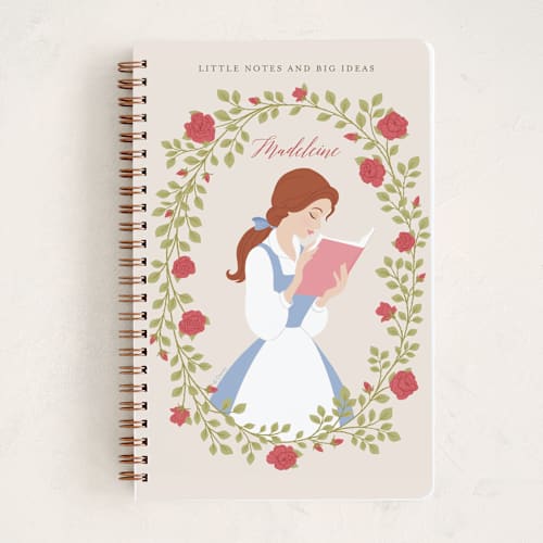 This is a rose journals with standard by Jamie Alexander called disney's belle library printing on premium cover stock in notebook
