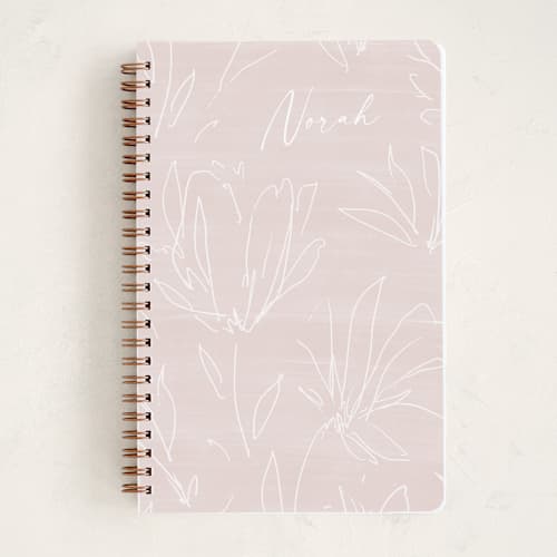 This is a silk journals with standard by Meggy Masters called floral sketch printing on premium cover stock in notebook