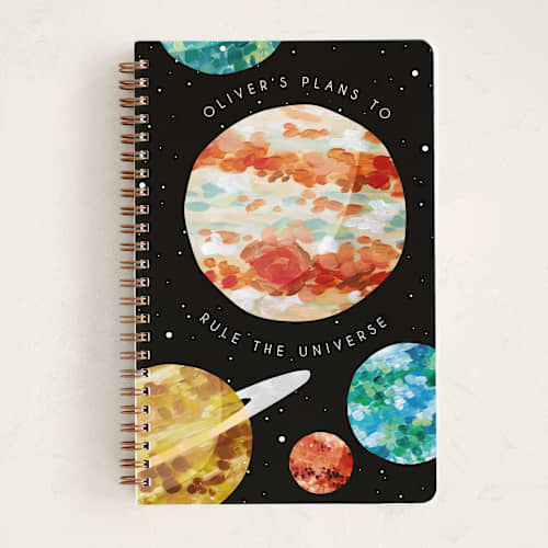 This is a onyx journals with standard by Holly Whitcomb called rule the universe printing on premium cover stock in notebook