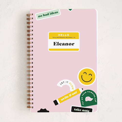 This is a cotton candy journals with standard by Hilary Buchanan called sticker pack printing on premium cover stock in notebook