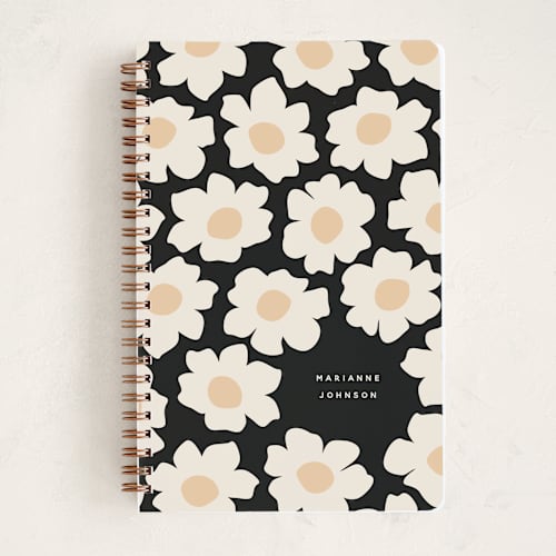 This is a midnight journals with standard by Jennifer Holbrook called daisies printing on premium cover stock in notebook