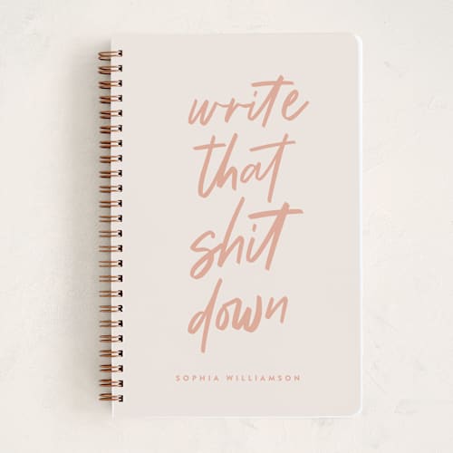 This is a blush journals with standard by JoAnn Jinks called write it down printing on premium cover stock in notebook