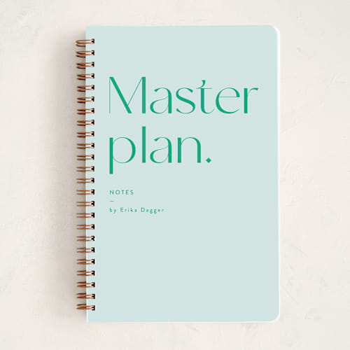 This is a evergreen journals with standard by Erika Firm called master plans printing on premium cover stock in notebook