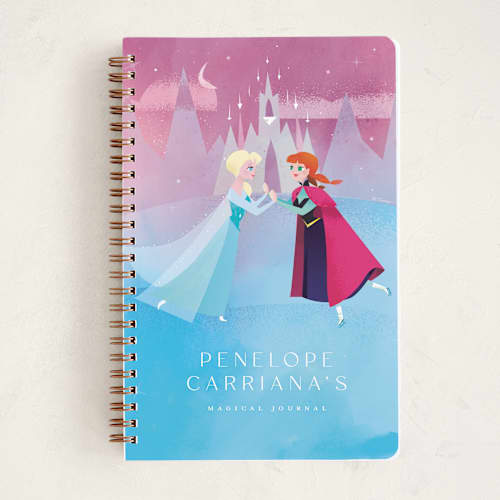 This is a frost journals with standard by Lori Wemple called elsa and anna from disney's frozen printing on premium cover stock in notebook
