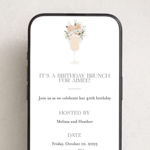 This is a petal online birthday invitations by Itsy Belle Studio called garden brunch printing on digital paper in standard