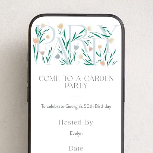 This is a periwinkle online birthday invitations by Angela Thompson called blooming party printing on digital paper in standard