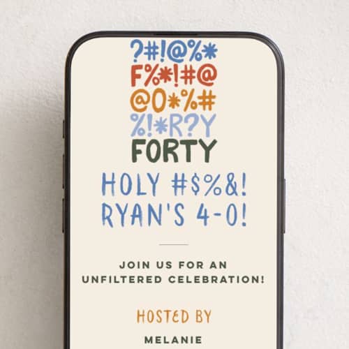 This is a eggshell online birthday invitations by 2birdstone called f is for forty printing on digital paper in standard