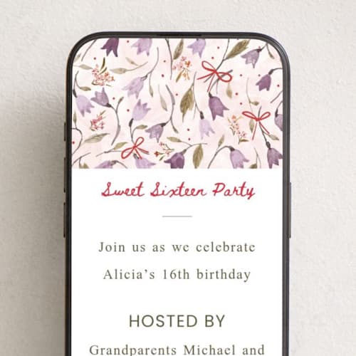 This is a berry online birthday invitations by samovilka called bellsandbows printing on digital paper in standard