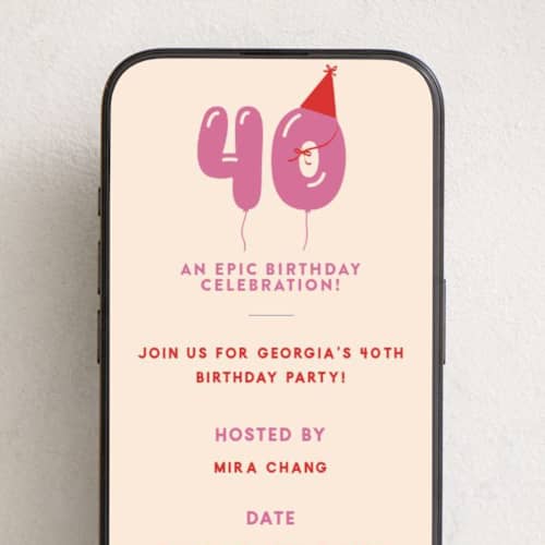 This is a sandstone online birthday invitations by Jennifer Lew called balloon years printing on digital paper in standard