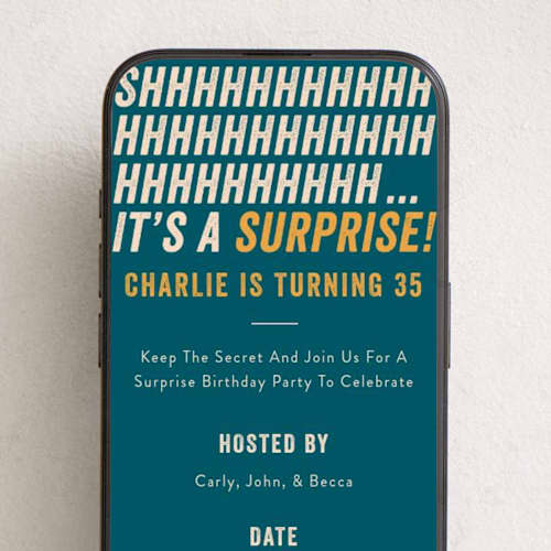 This is a ocean online birthday invitations by 2birdstone called shhhhhhhh printing on digital paper in standard