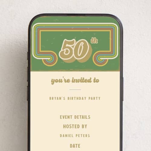 This is a avocado online birthday invitations by Deborah Chou called retro birthday bash printing on digital paper in standard