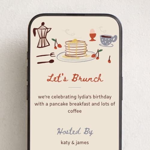 This is a buck wheat online birthday invitations by Ani Somi called pancake breakfast printing on digital paper in standard