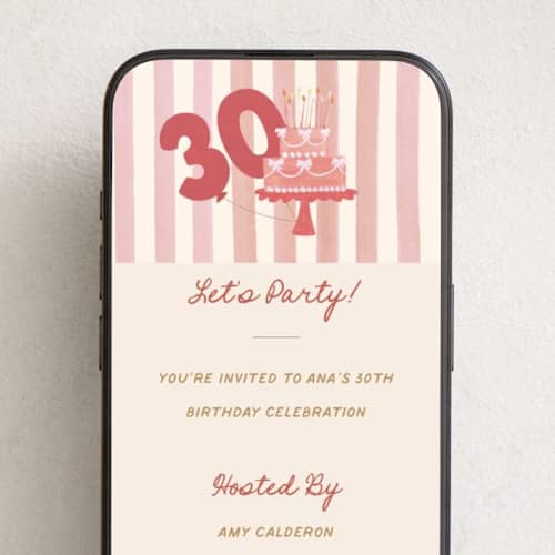 This is a petal online birthday invitations by Teju Reval called trendy cake printing on digital paper in standard