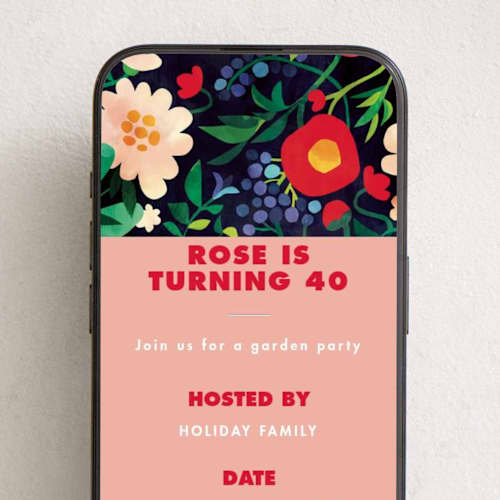 This is a rose online birthday invitations by Mojca Dolinar called flower garden printing on digital paper in standard