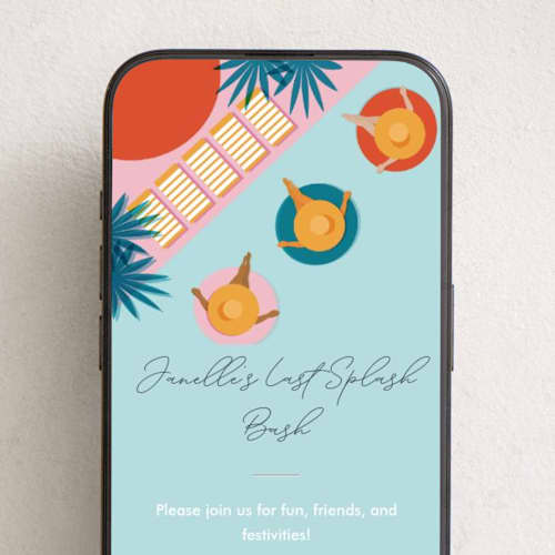 This is a mimosa online invitations by Jenna Holcomb called last splash printing on digital paper in standard