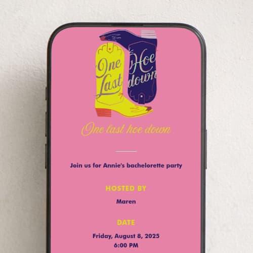 This is a peony online invitations by Baumbirdy called boots printing on digital paper in standard