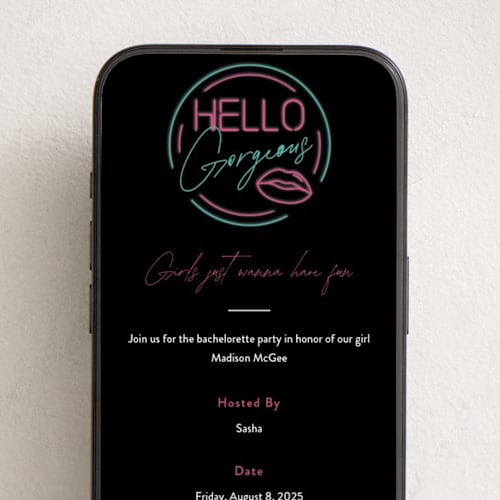This is a tuxedo online invitations by Jennifer Postorino called neon lights printing on digital paper in standard