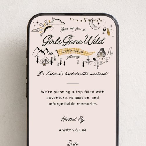 This is a champagne online invitations by Kelsey Mucci called girls gone wild printing on digital paper in standard