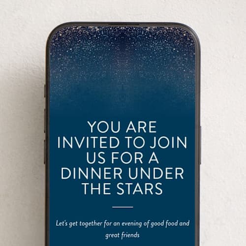 This is a cobalt online invitations by Hooray Creative called star dust printing on digital paper in standard