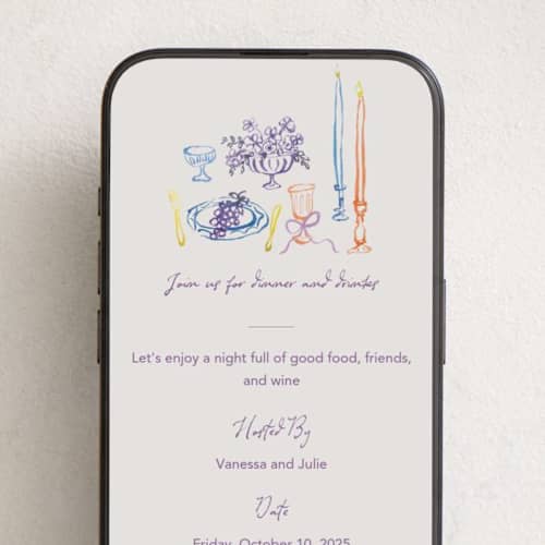 This is a hydrangea online invitations by Cass Loh called tablescape drawing printing on digital paper in standard