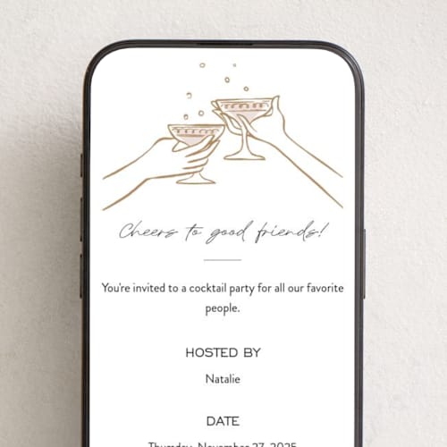 This is a snow online invitations by Pati Cascino called holiday cocktail party printing on digital paper in standard