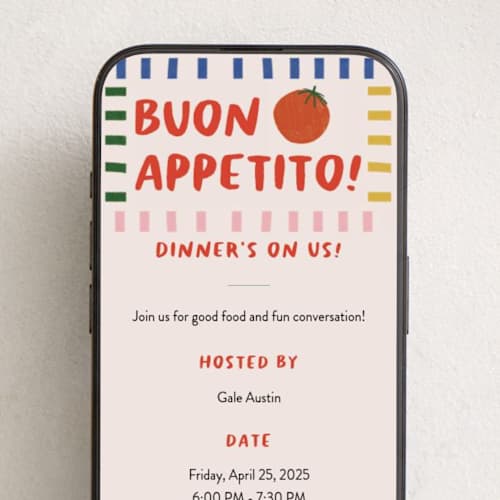 This is a capri online invitations by Julia Starr called buon appetito! printing on digital paper in standard