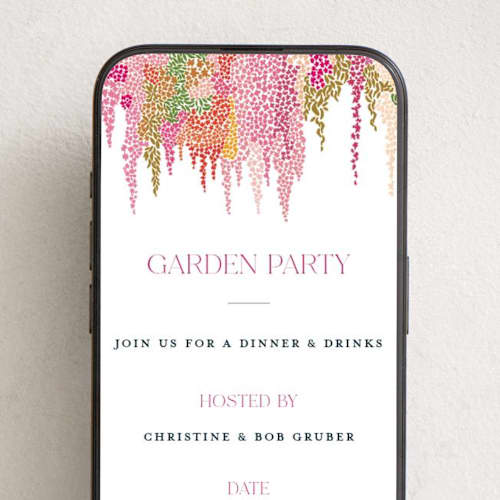 This is a peony online invitations by Erin Deegan called whimsical garden printing on digital paper in standard