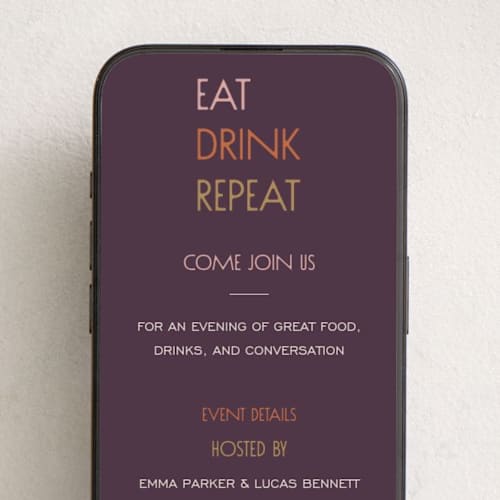 This is a aubergine online invitations by Heather Schertzer called grown- ups printing on digital paper in standard