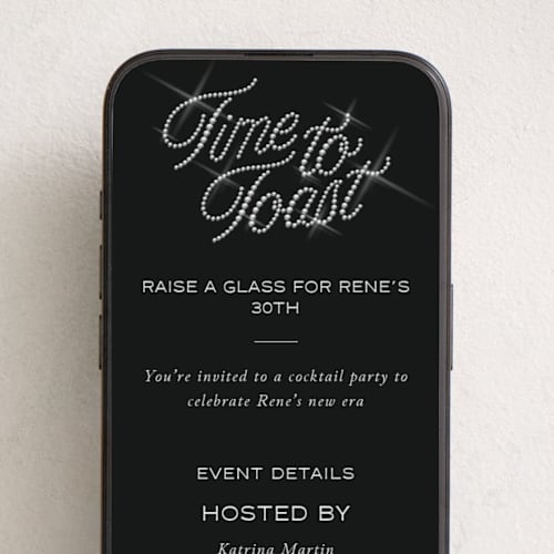This is a eclipse online invitations by Sam Dubeau called time to toast printing on digital paper in standard