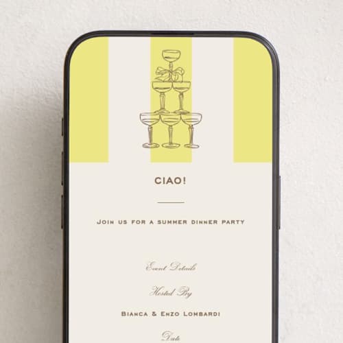 This is a limone online invitations by Megan Davis called campania printing on digital paper in standard