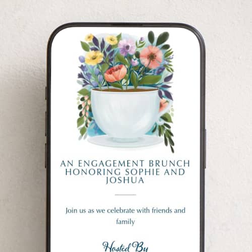 This is a bouquet online invitations by Paper Sun Studio called fresh floral brunch printing on digital paper in standard